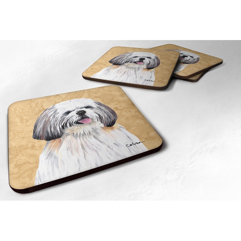 Shih Tzu Coasters - Set of 4 Lightweight Foam, Absorbent Drink Coasters