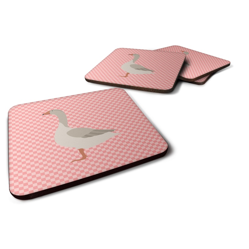 Steinbacher Goose Pink Check Foam Coaster  BB7894FC