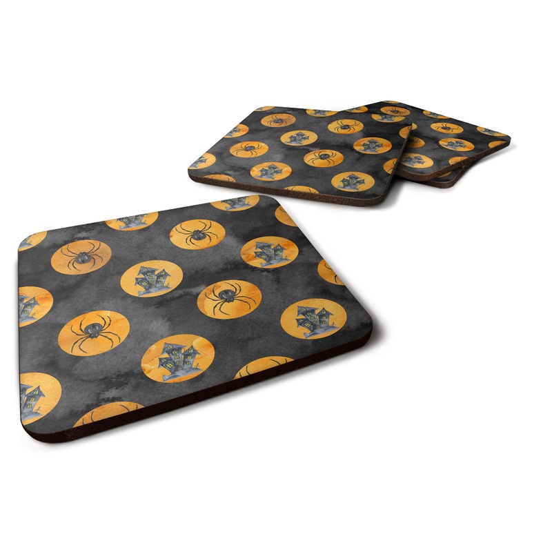 Watecolor Halloween Circles Foam Coaster  BB7529FC