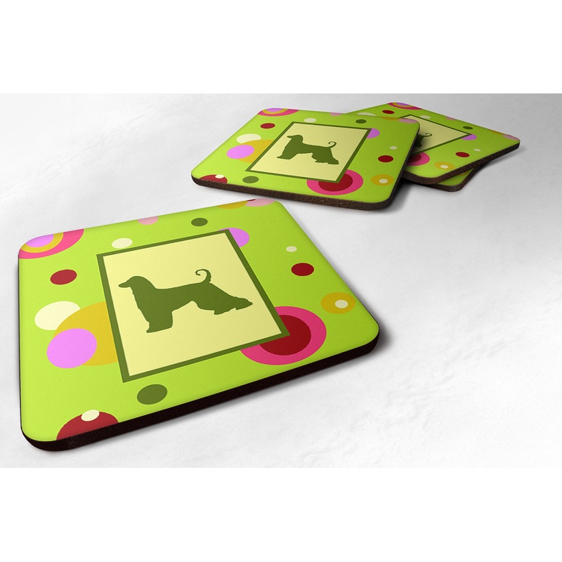 Afghan Hound Coasters - Set of 4 Lightweight Foam, Absorbent Drink Coasters