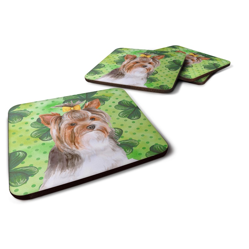 Yorkshire Terrier #2 St Patrick's Foam Coaster  BB9897FC