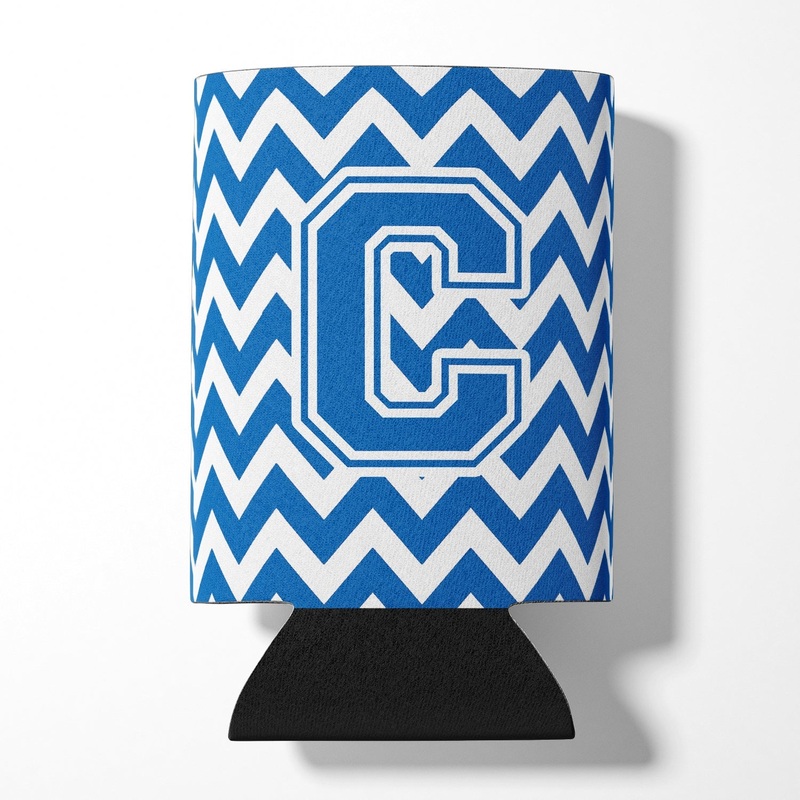 Letter C Chevron Blue and White Can or Bottle Hugger CJ1056-CCC