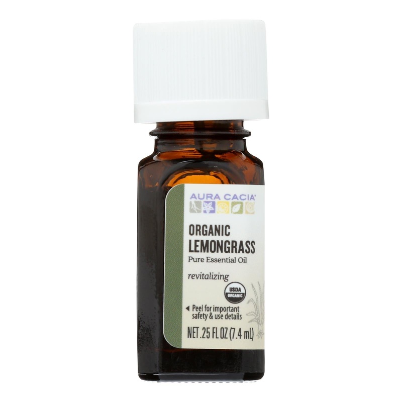 Aura Cacia Organic Lemongrass Essential Oil - .25 Oz.