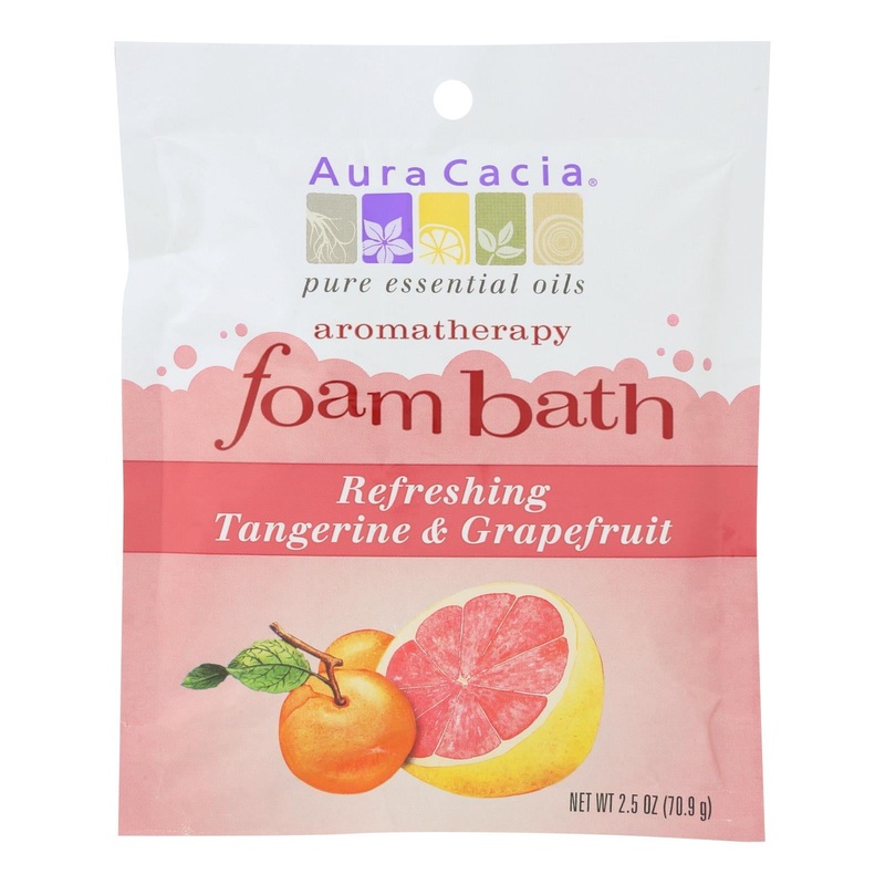 Aura Cacia Refreshing Tangerine and Grapefruit Foam Bath (Set of 6 - 2.5 Oz)