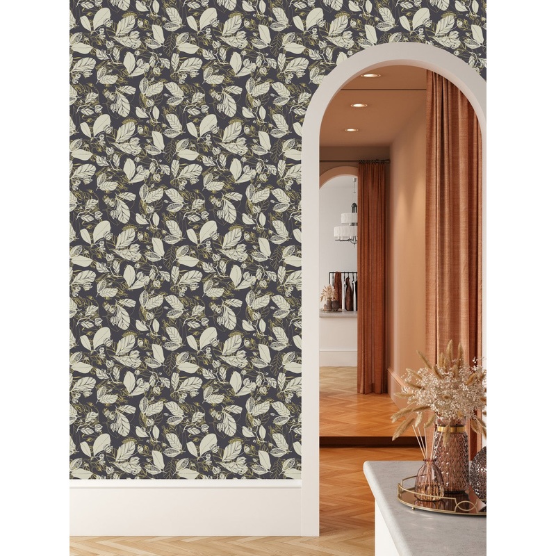 Beige and Yellow Leaves Wallpaper