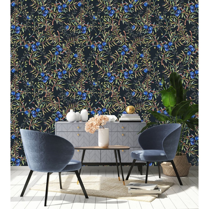 Blueberry Pattern Wallpaper