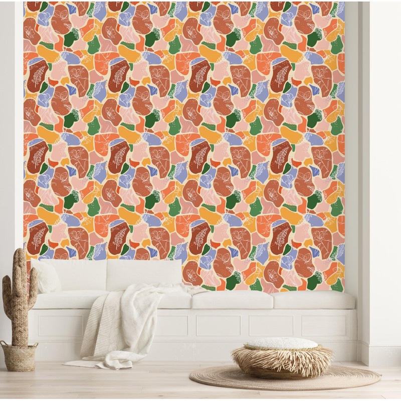 Colorful Wallpaper with Leaves