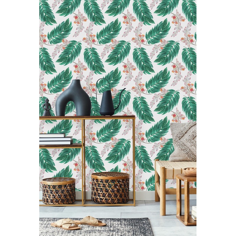 Contemporary Plant's Leaves Wallpaper Chic