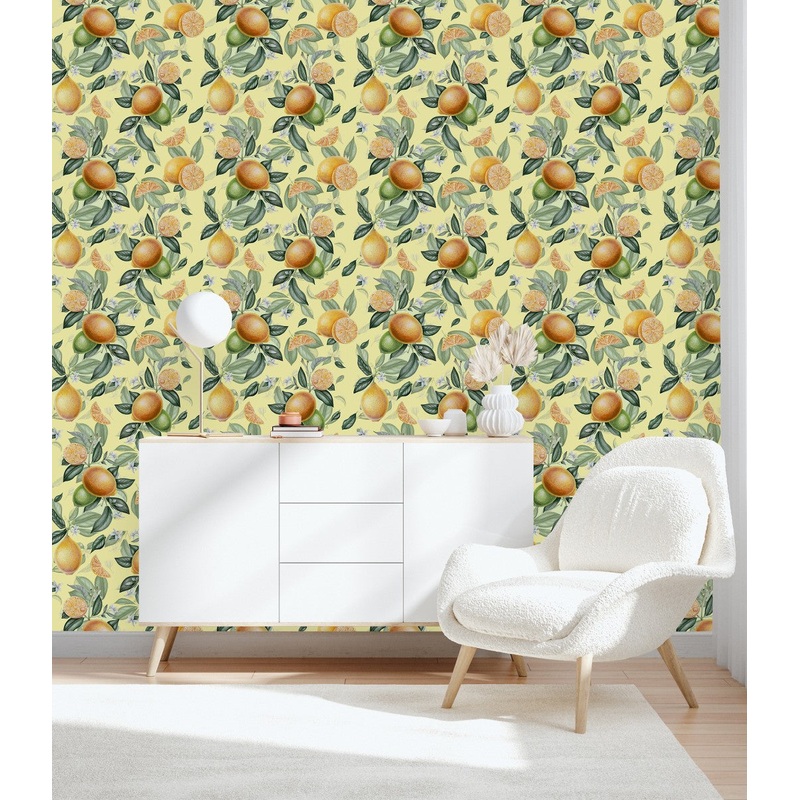 Fashionable Lemons Wallpaper Tasteful