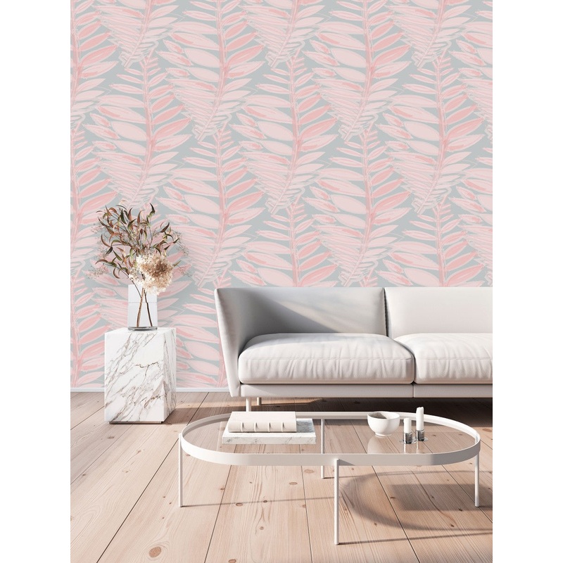 Hand Drawn Pink Leaves Wallpaper