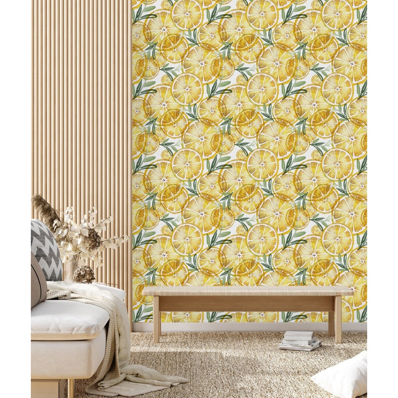 Lemons  on White Wallpaper