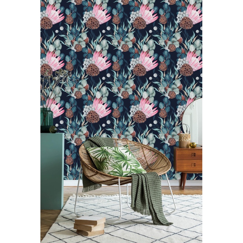 Modish Pink Protea Wallpaper Fashionable