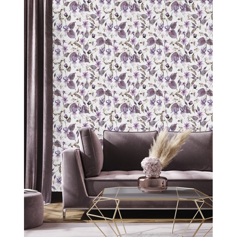 Modish Purple Leaves Wallpaper Smart