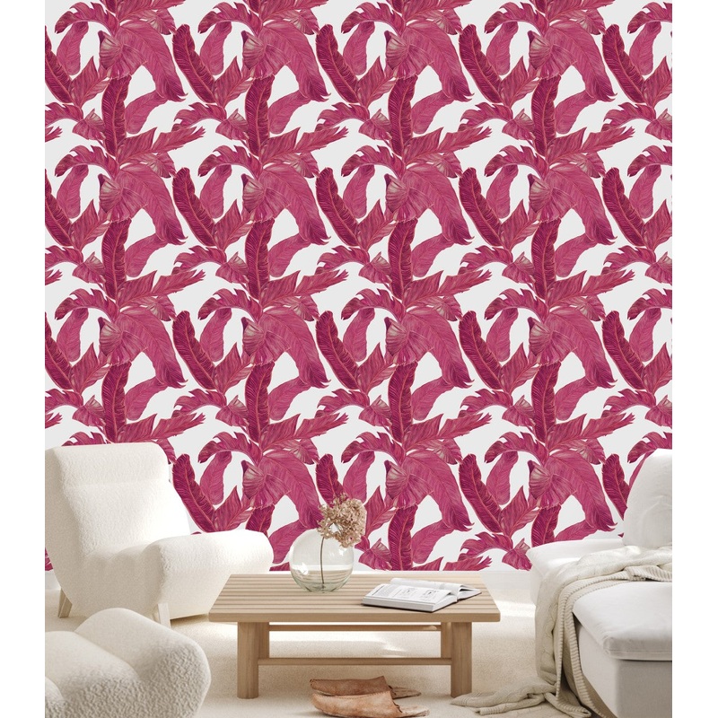 Red Palm Leaves Wallpaper