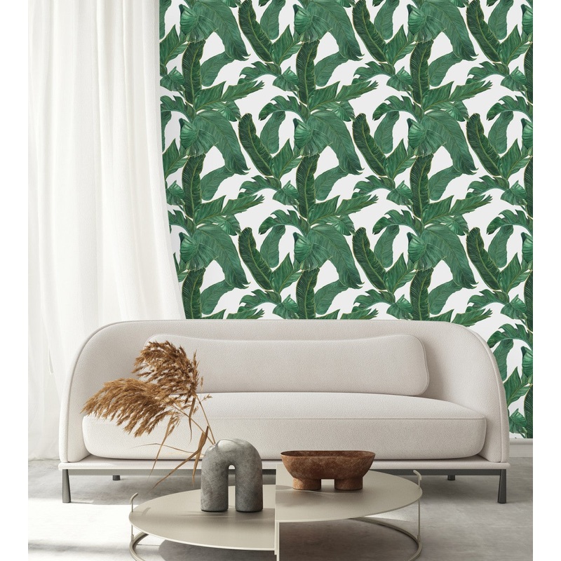 Stylish Green Palm Leaves Wallpaper Fashionable