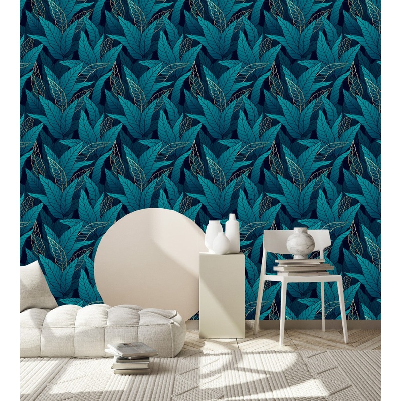 Turquoise Leaves Wallpaper