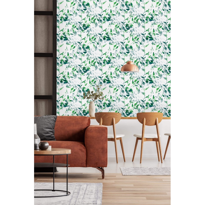 Watercolor Leaves Pattern Wallpaper