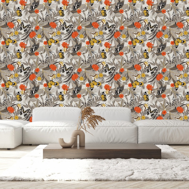Butterflies and Leaves Wallpaper