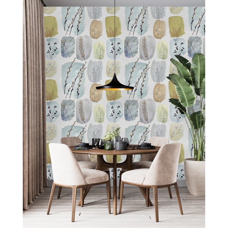 Colorful Smears with Herbs Wallpaper