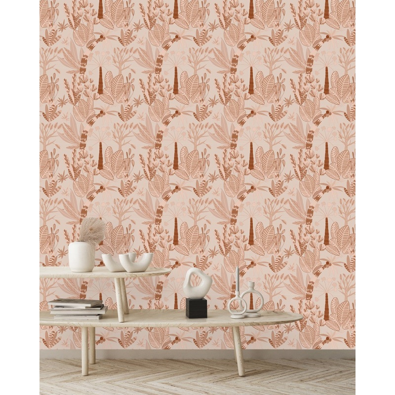Contemporary Beige Leaves Wallpaper Quality