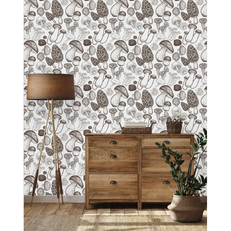 Contemporary Mushrooms Wallpaper Smart