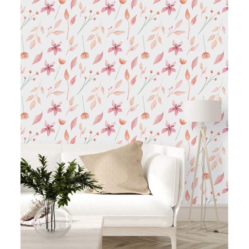 Contemporary Watercolor Wildflowers Wallpaper Fashionable