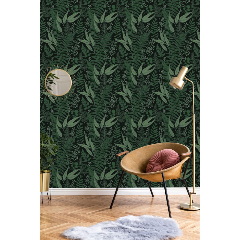 Dark Ferns Leaves Wallpaper