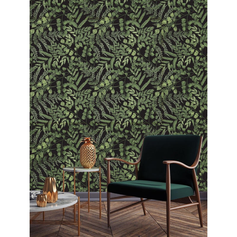Dark Green Ferns Wallpaper