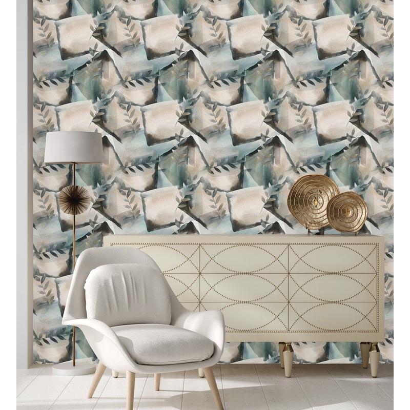 Elegant Grey Leaves Wallpaper Chic