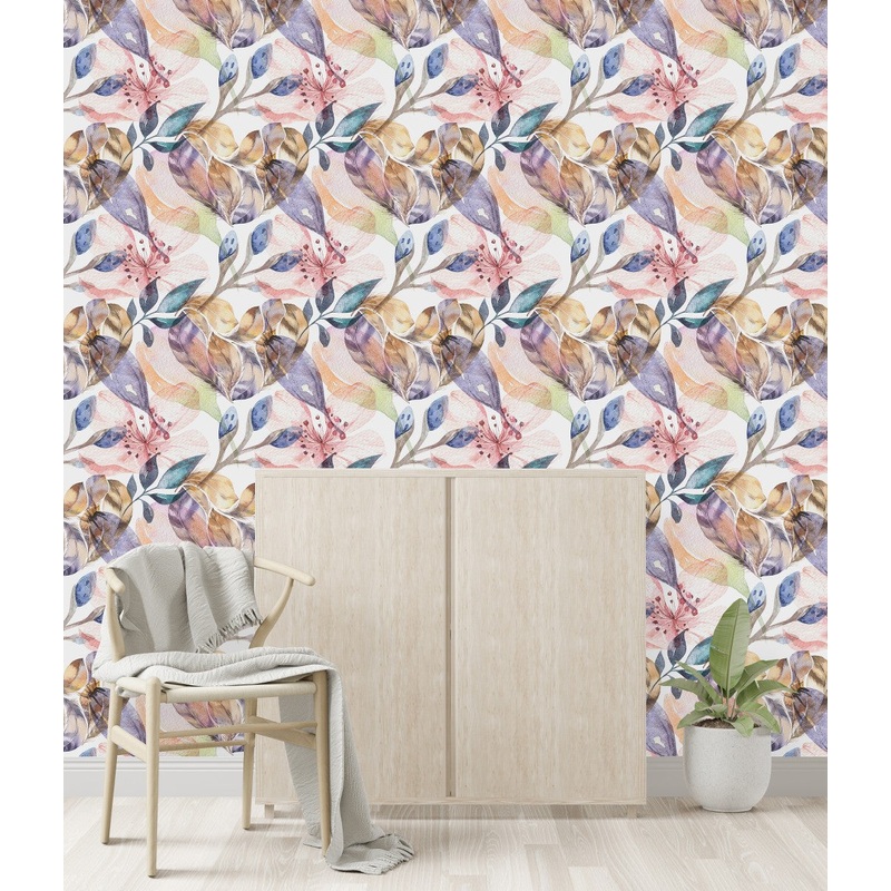 Elegant Watercolor Leaves Wallpaper Tasteful