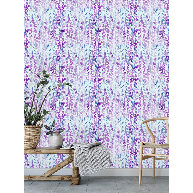 Purple Herbs and Flowers Wallpaper