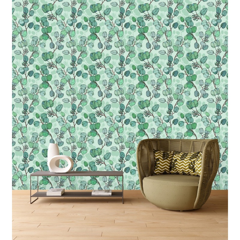 Stylish Green Leaves Wallpaper Chic Quality