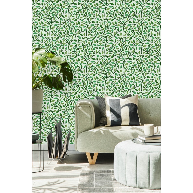 Stylish Green Leaves Wallpaper Tasteful