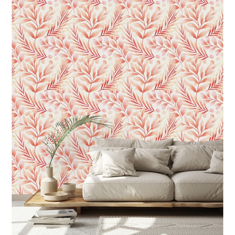 Voguish Red Leaves Wallpaper Tasteful