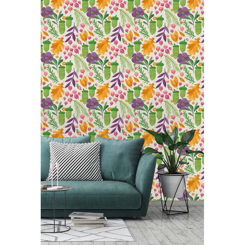 Watercolor Botanical Background Wallpaper